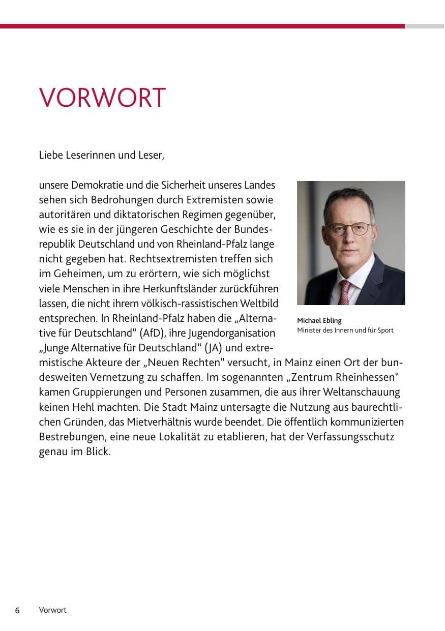 Seite 6 des Verfassungsschutzbericht 2023 Bund