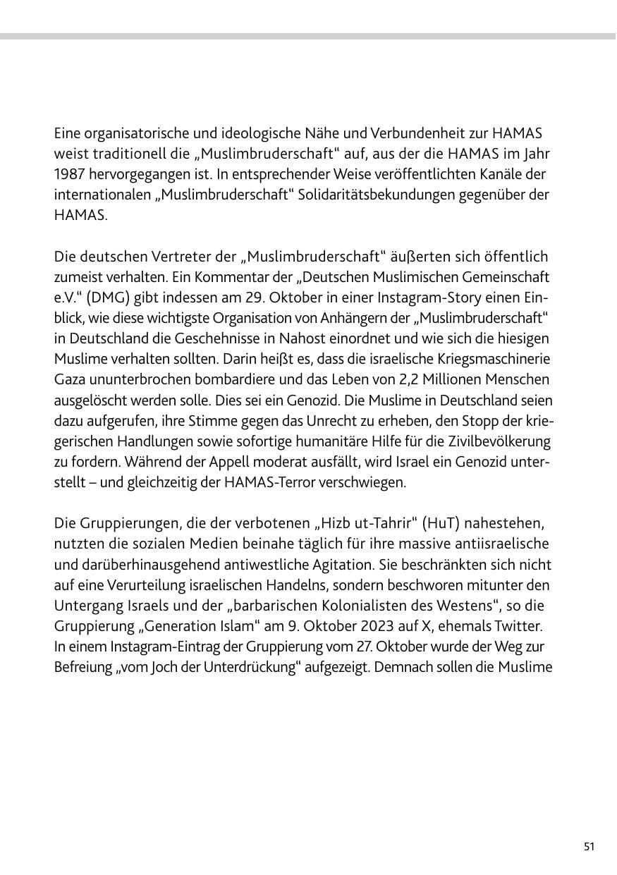 Seite 51 des Verfassungsschutzbericht 2023 Bund