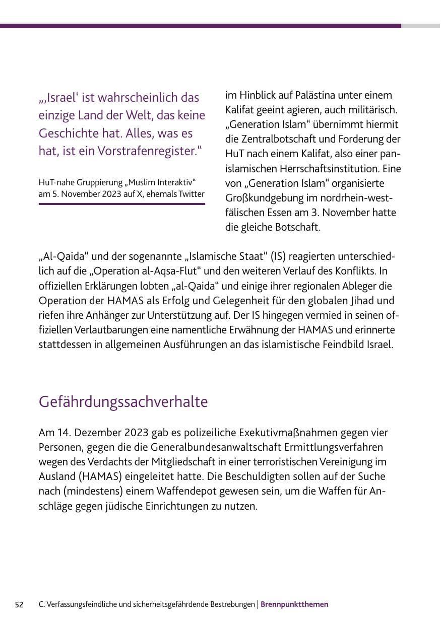 Seite 52 des Verfassungsschutzbericht 2023 Bund