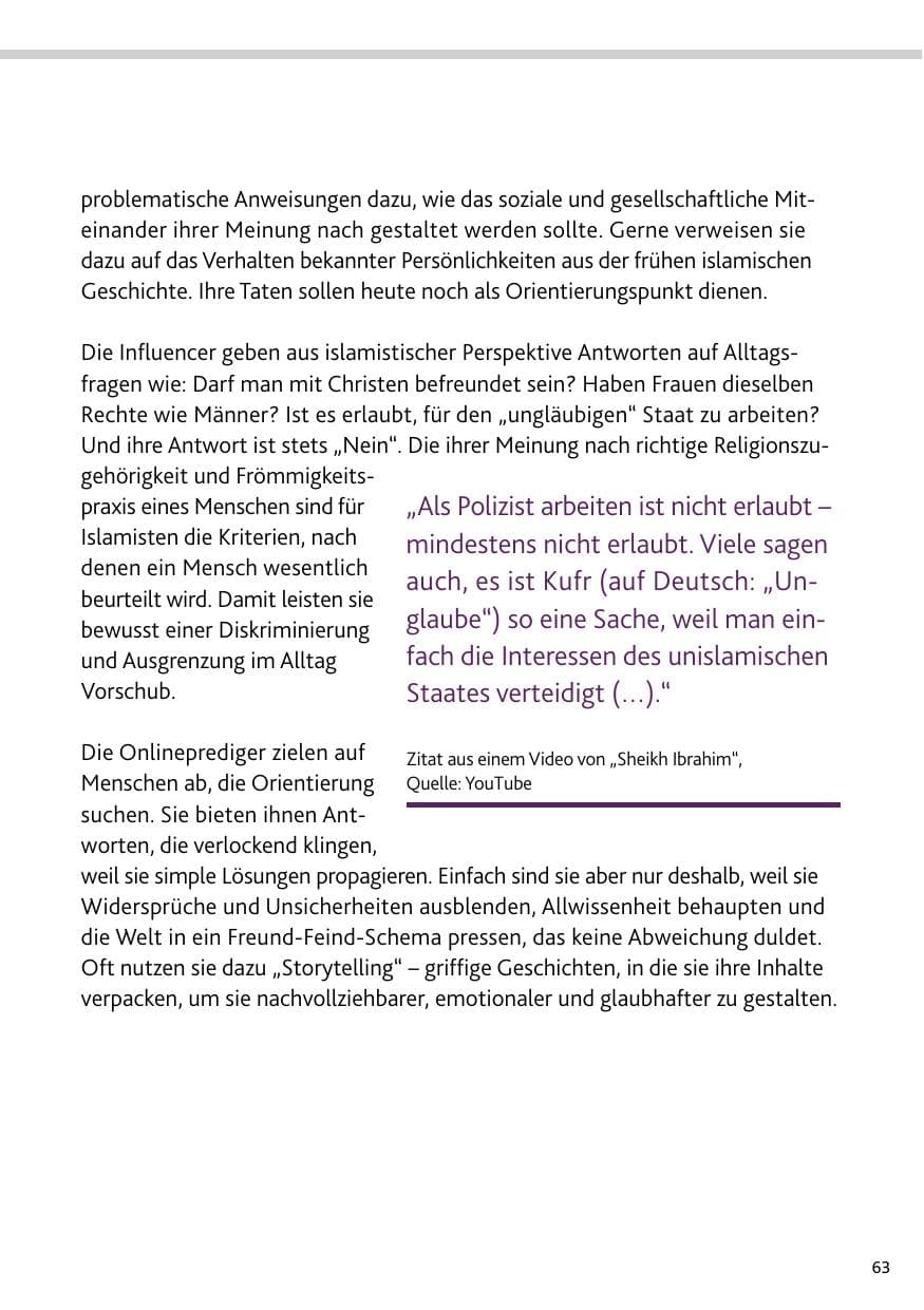 Seite 63 des Verfassungsschutzbericht 2023 Bund
