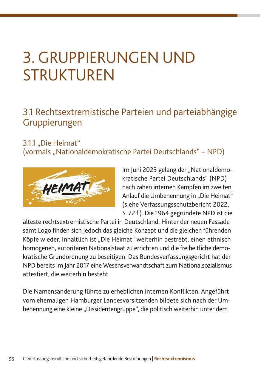 Seite 96 des Verfassungsschutzbericht 2023 Bund