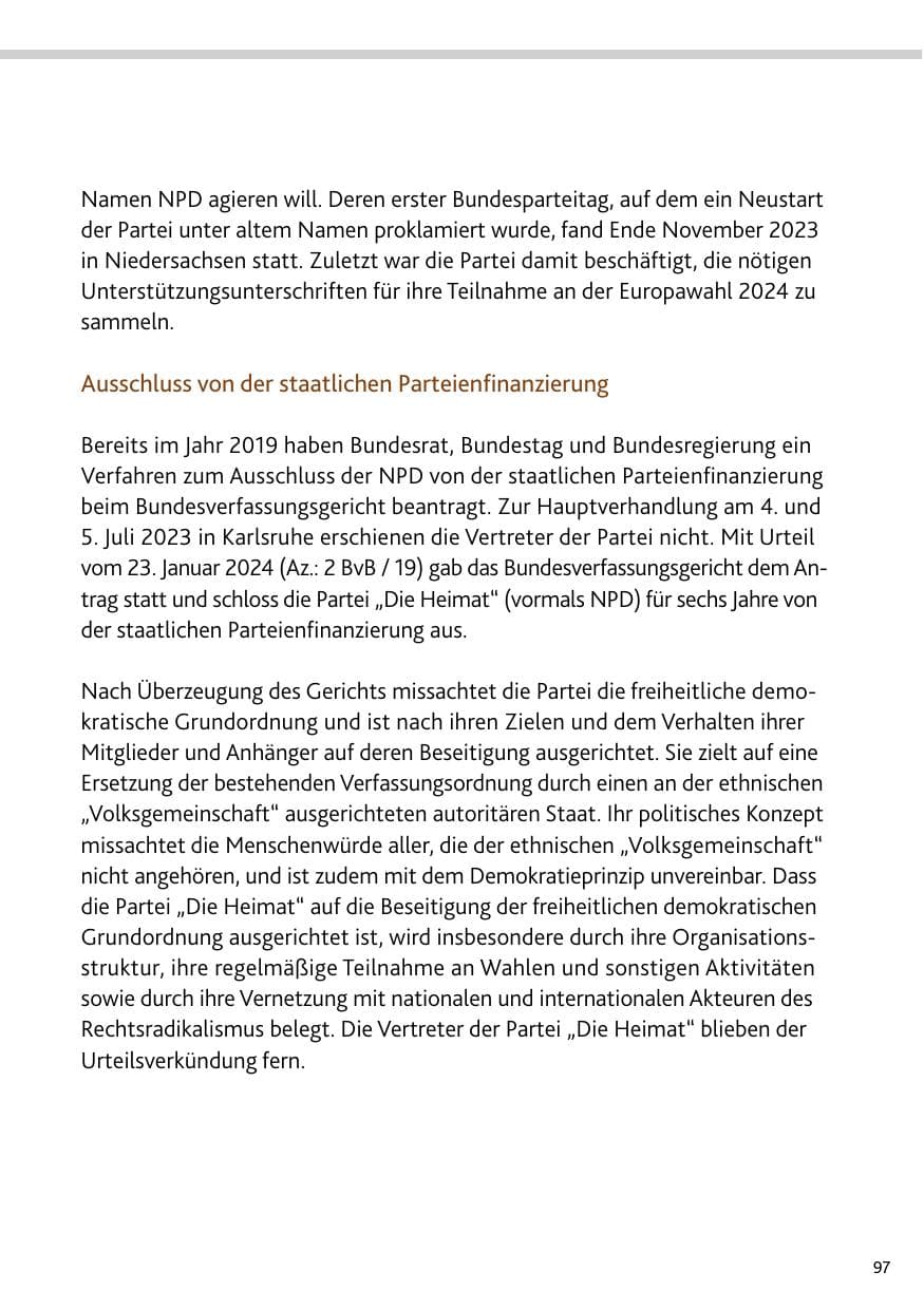 Seite 97 des Verfassungsschutzbericht 2023 Bund