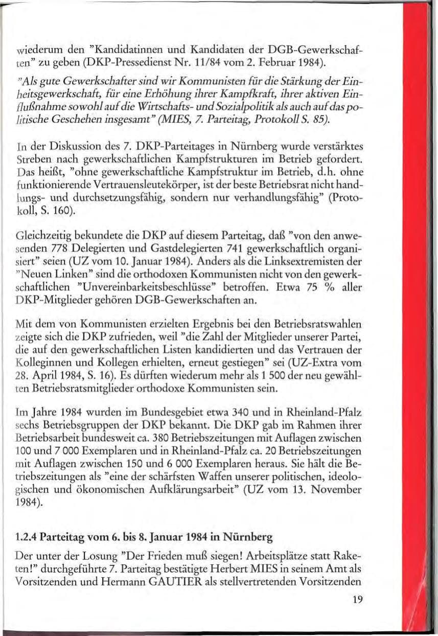 Seite 21 des Verfassungsschutzbericht 1984 Rheinland-Pfalz