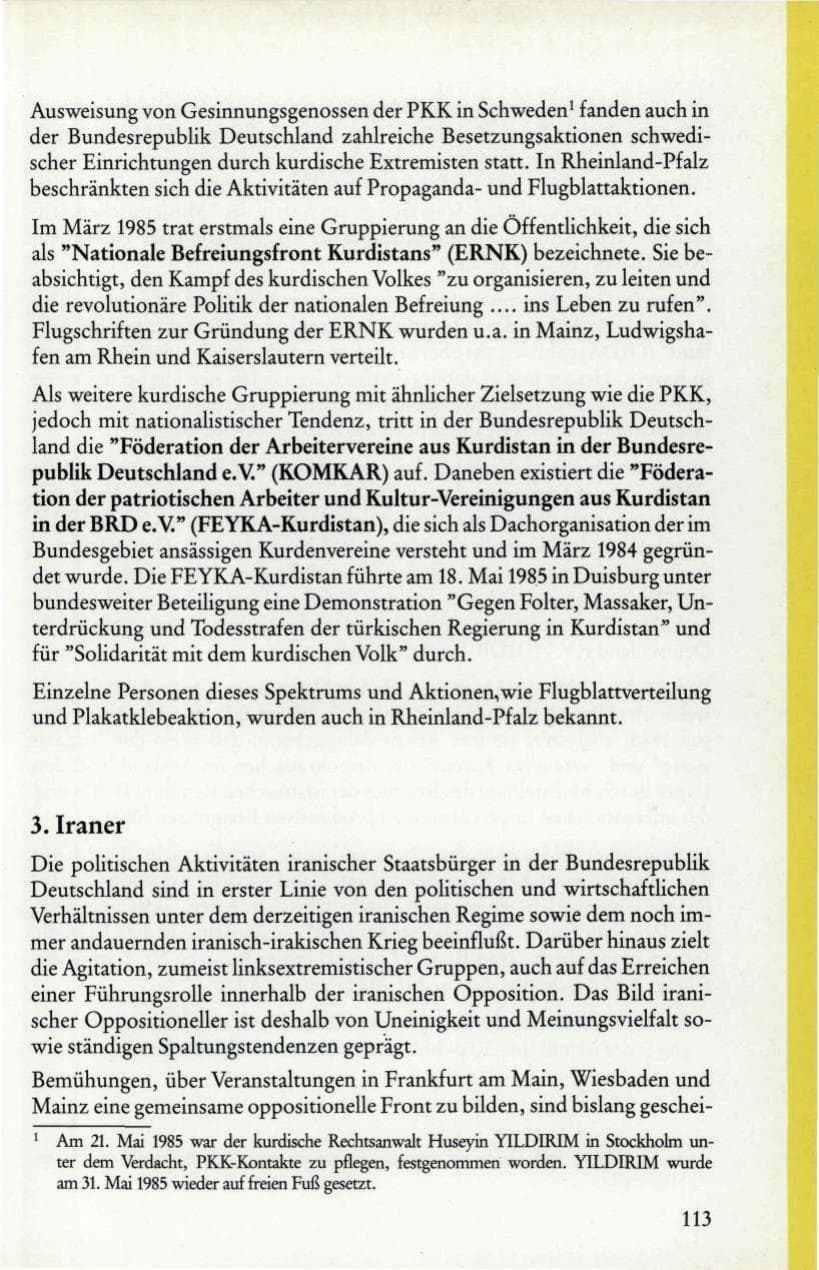Seite 115 des Verfassungsschutzbericht 1985 Rheinland-Pfalz