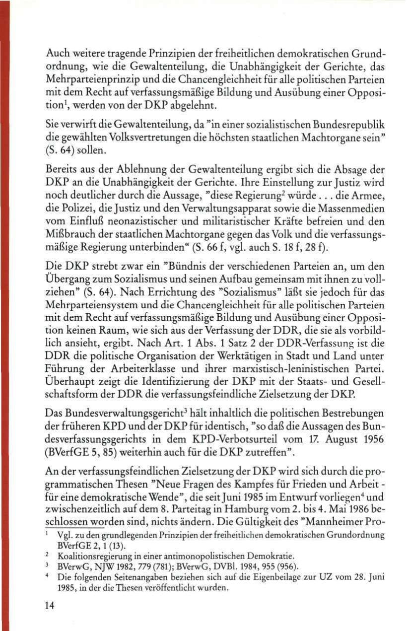 Seite 16 des Verfassungsschutzbericht 1985 Rheinland-Pfalz