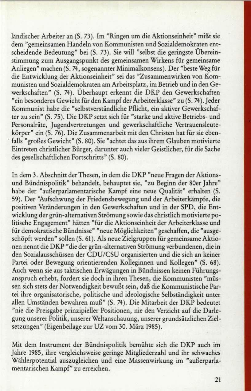 Seite 23 des Verfassungsschutzbericht 1985 Rheinland-Pfalz
