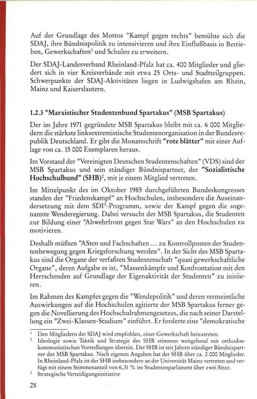 Seite 30 des Verfassungsschutzbericht 1985 Rheinland-Pfalz