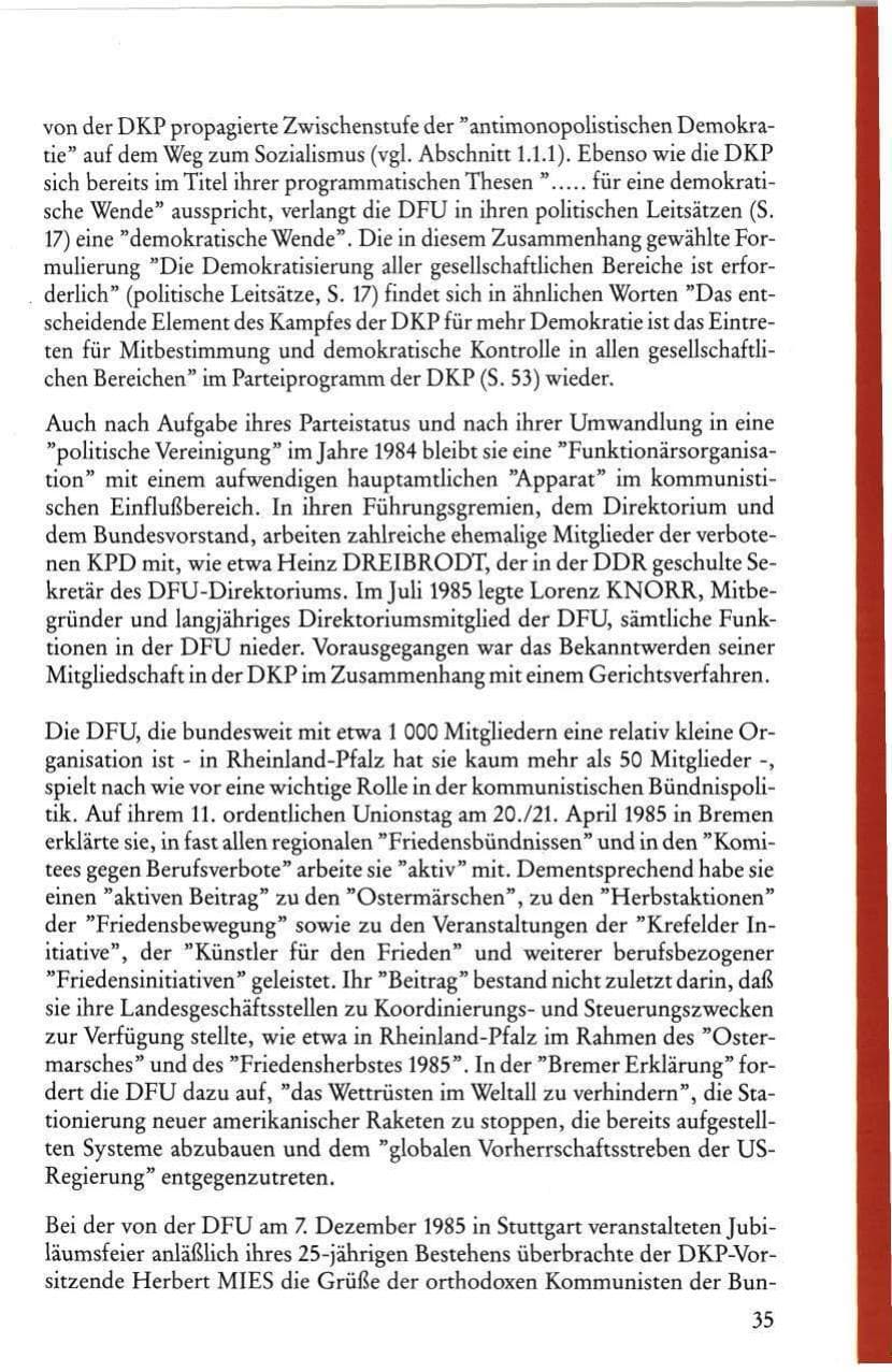 Seite 37 des Verfassungsschutzbericht 1985 Rheinland-Pfalz