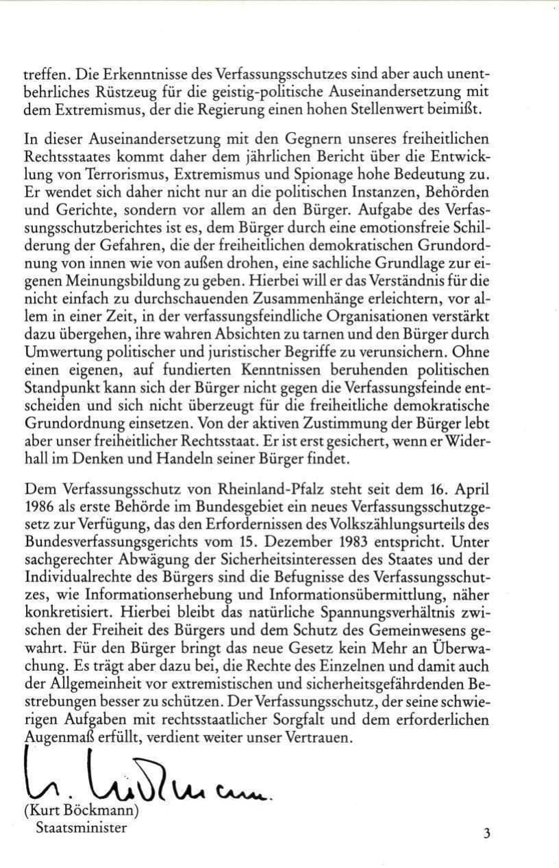 Seite 5 des Verfassungsschutzbericht 1985 Rheinland-Pfalz