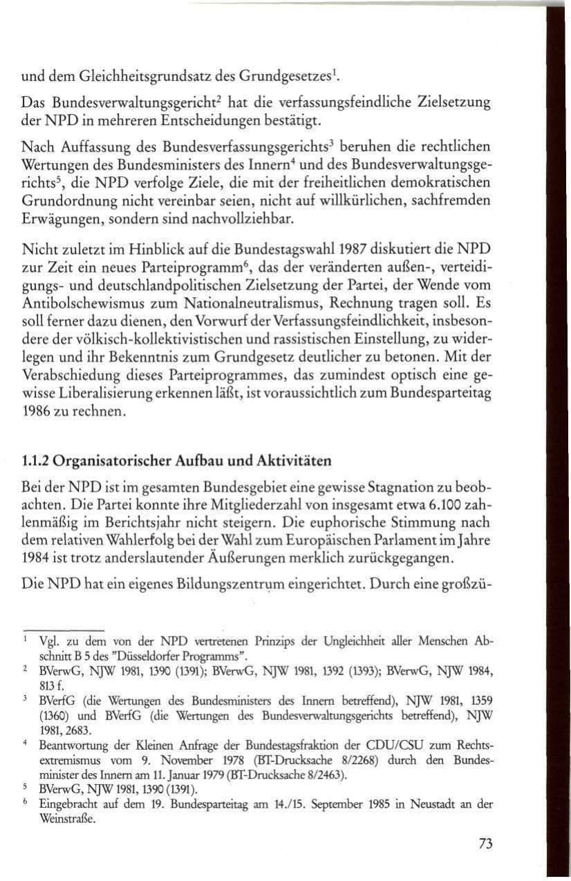 Seite 75 des Verfassungsschutzbericht 1985 Rheinland-Pfalz