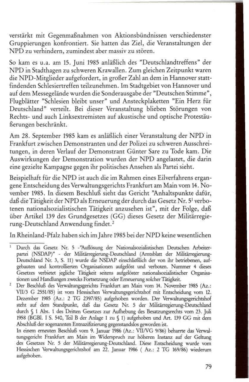 Seite 81 des Verfassungsschutzbericht 1985 Rheinland-Pfalz
