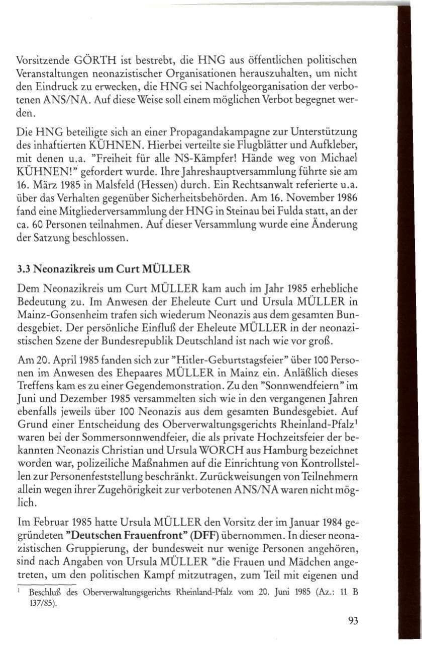 Seite 95 des Verfassungsschutzbericht 1985 Rheinland-Pfalz