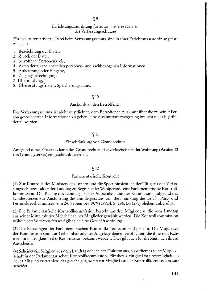 Seite 141 des Verfassungsschutzbericht 1987 Rheinland-Pfalz