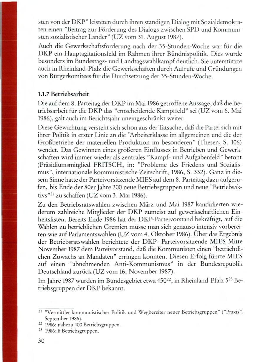 Seite 32 des Verfassungsschutzbericht 1987 Rheinland-Pfalz
