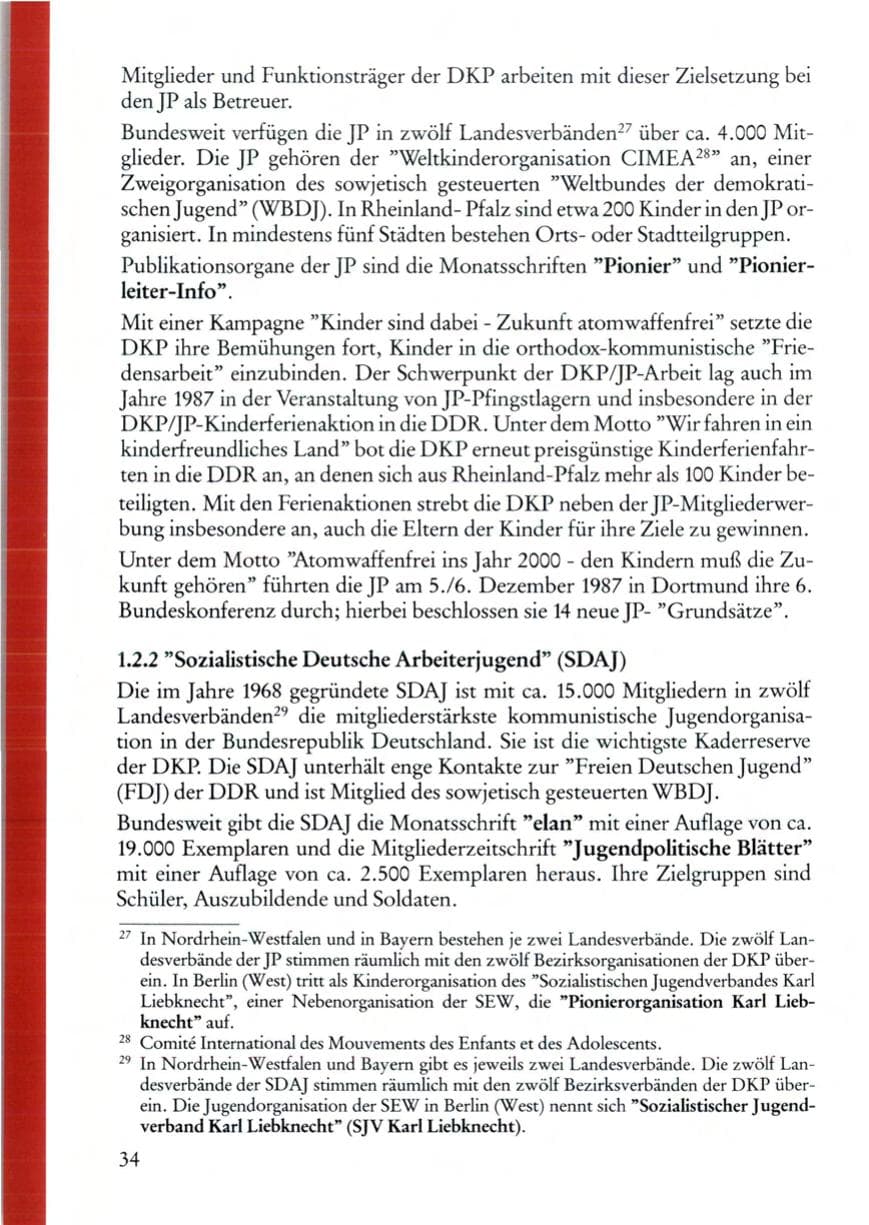Seite 36 des Verfassungsschutzbericht 1987 Rheinland-Pfalz