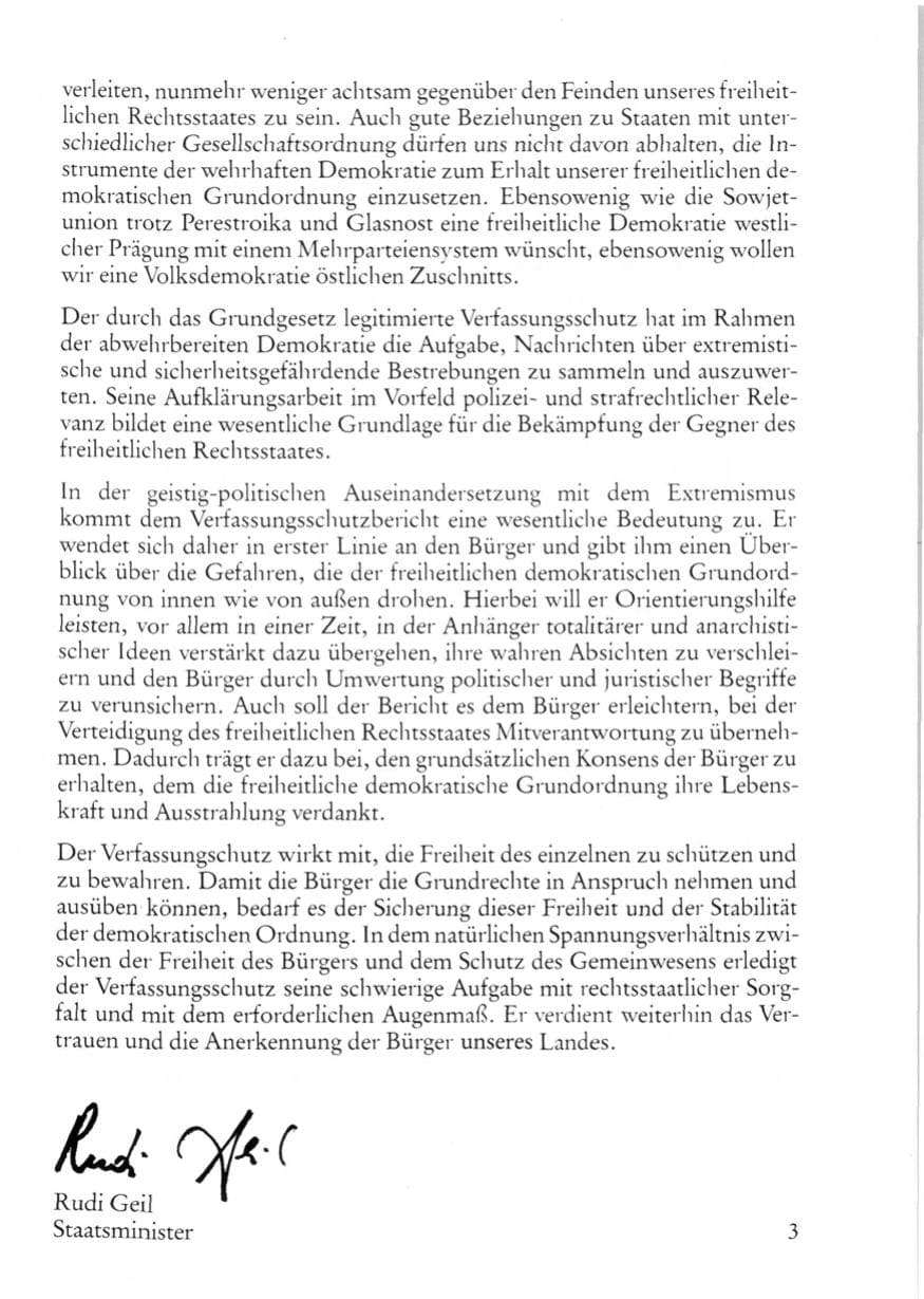 Seite 5 des Verfassungsschutzbericht 1987 Rheinland-Pfalz