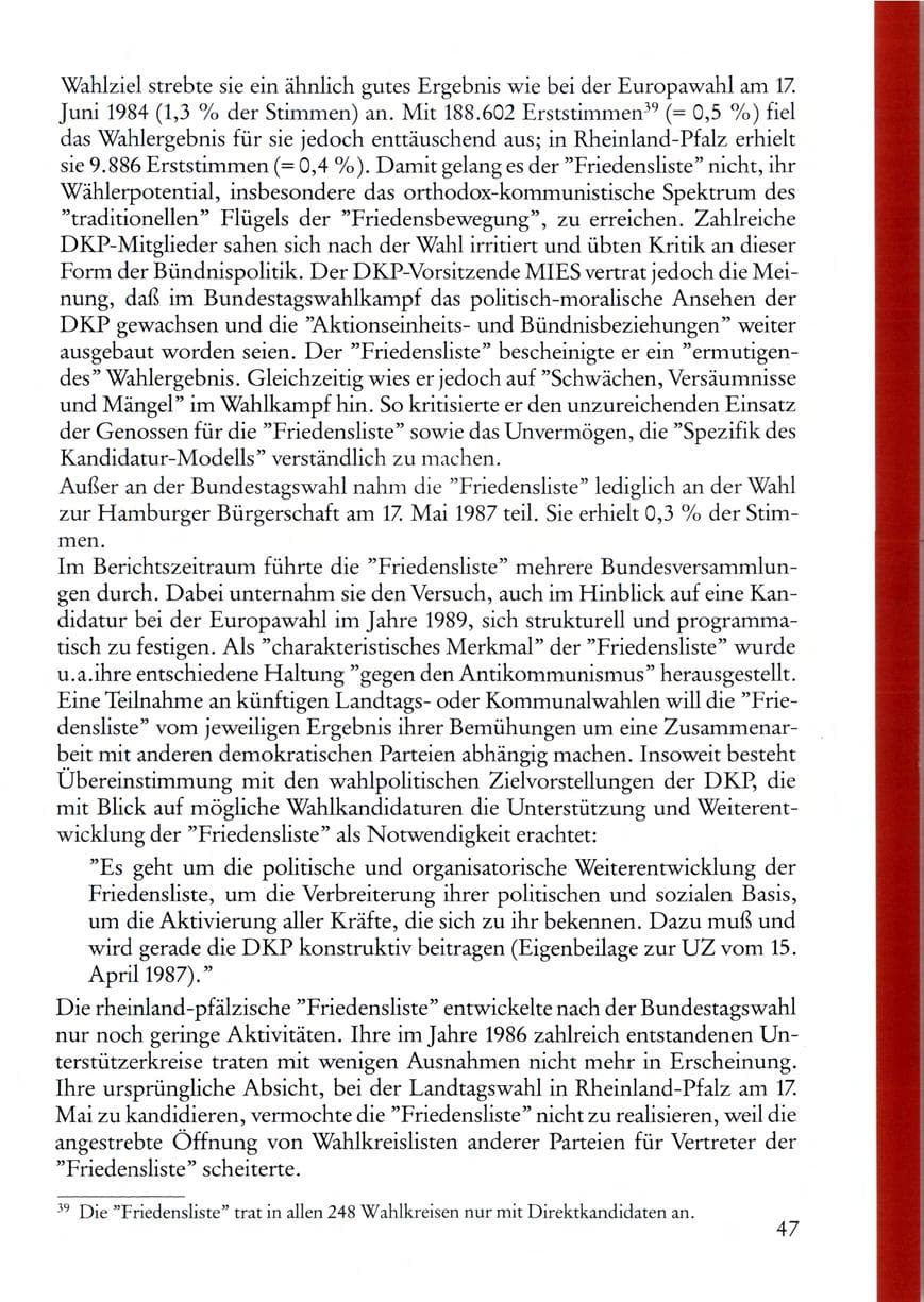 Seite 47 des Verfassungsschutzbericht 1987 Rheinland-Pfalz