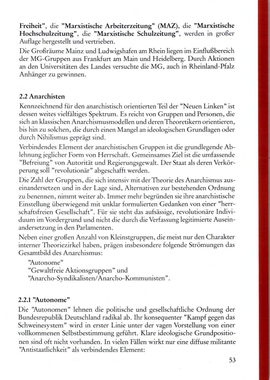 Seite 53 des Verfassungsschutzbericht 1987 Rheinland-Pfalz