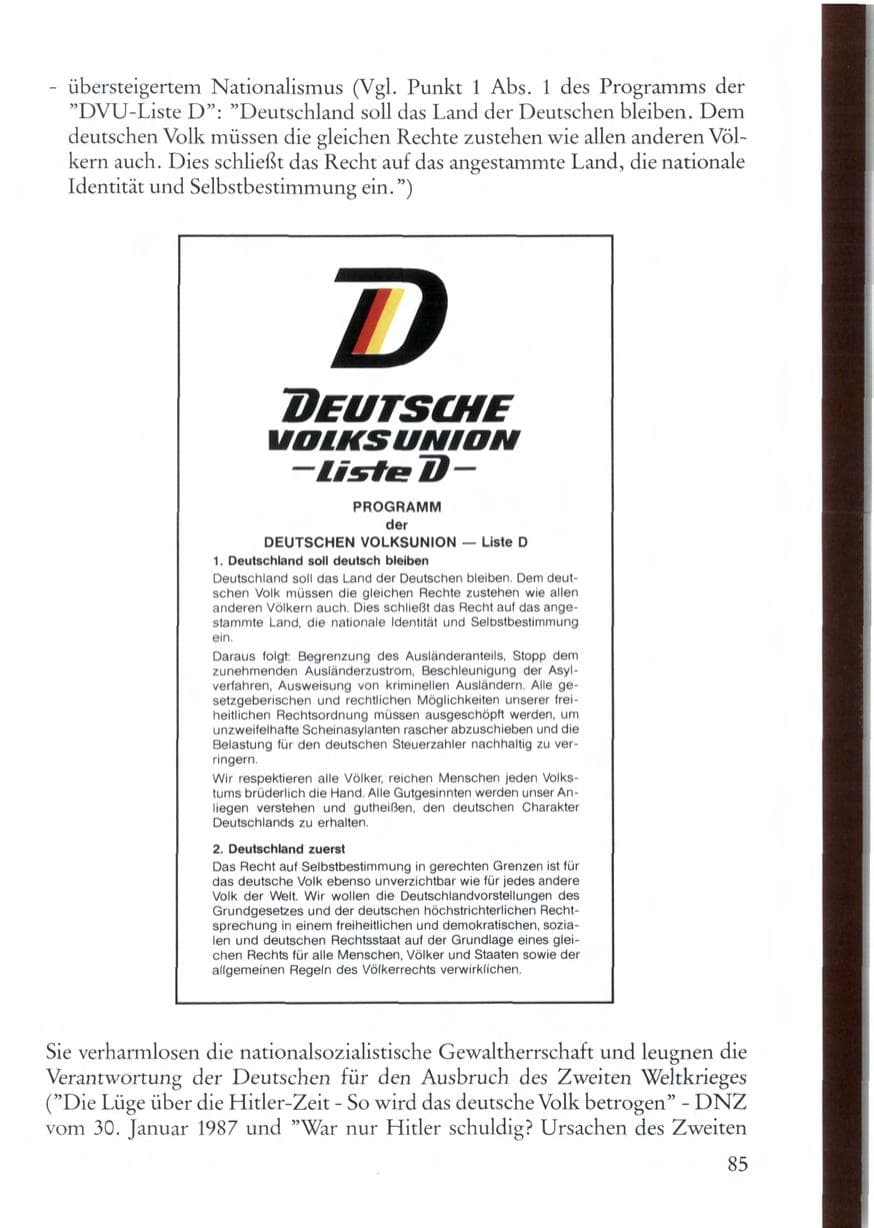 Seite 85 des Verfassungsschutzbericht 1987 Rheinland-Pfalz