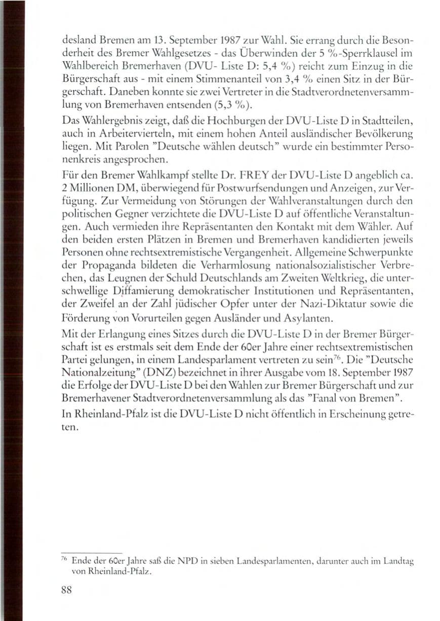 Seite 88 des Verfassungsschutzbericht 1987 Rheinland-Pfalz