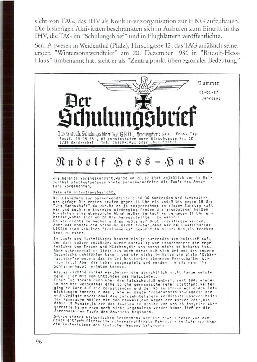 Seite 96 des Verfassungsschutzbericht 1987 Rheinland-Pfalz