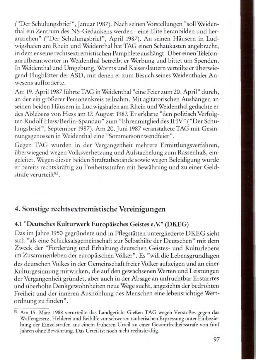 Seite 97 des Verfassungsschutzbericht 1987 Rheinland-Pfalz