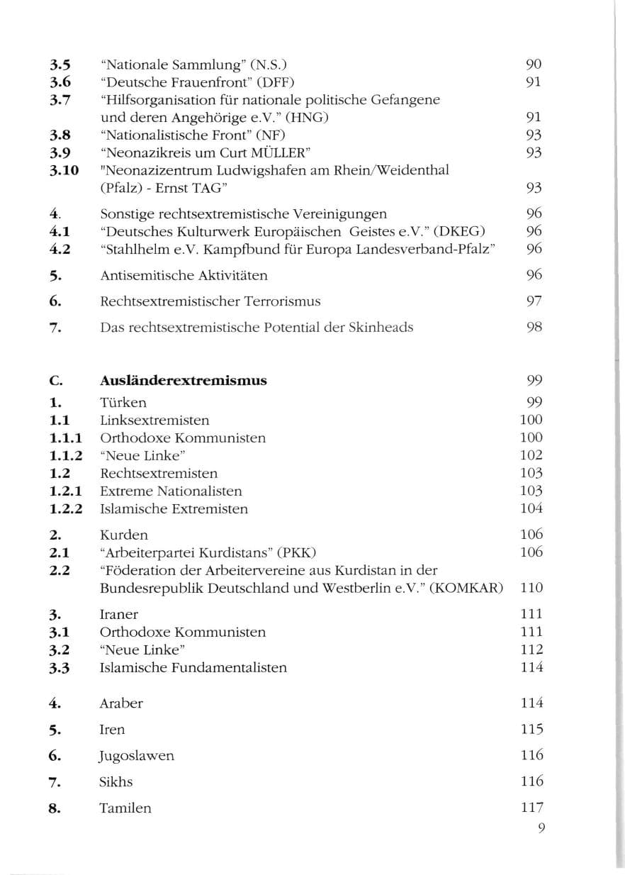 Seite 11 des Verfassungsschutzbericht 1988 Rheinland-Pfalz