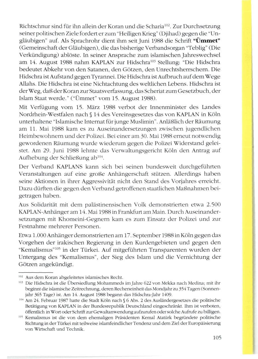 Seite 107 des Verfassungsschutzbericht 1988 Rheinland-Pfalz