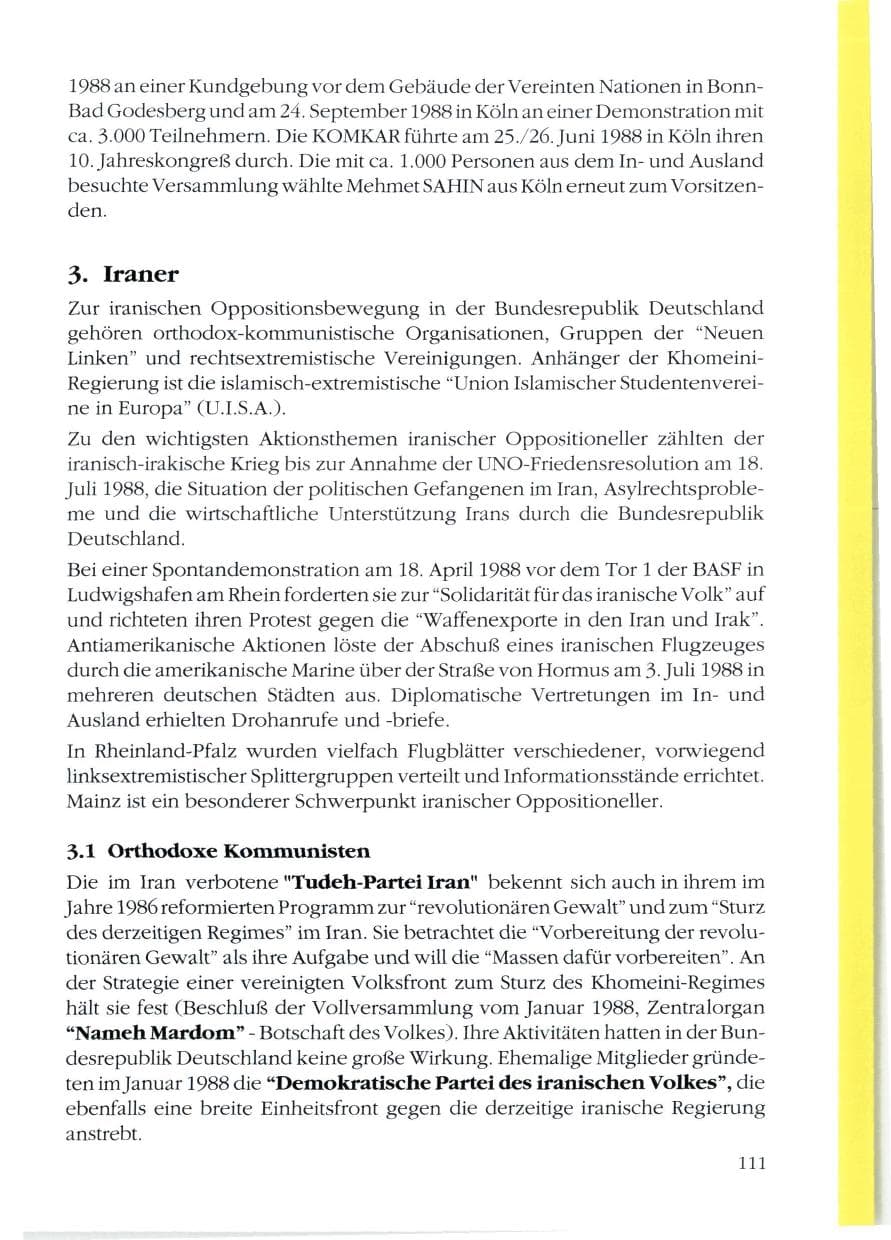 Seite 113 des Verfassungsschutzbericht 1988 Rheinland-Pfalz