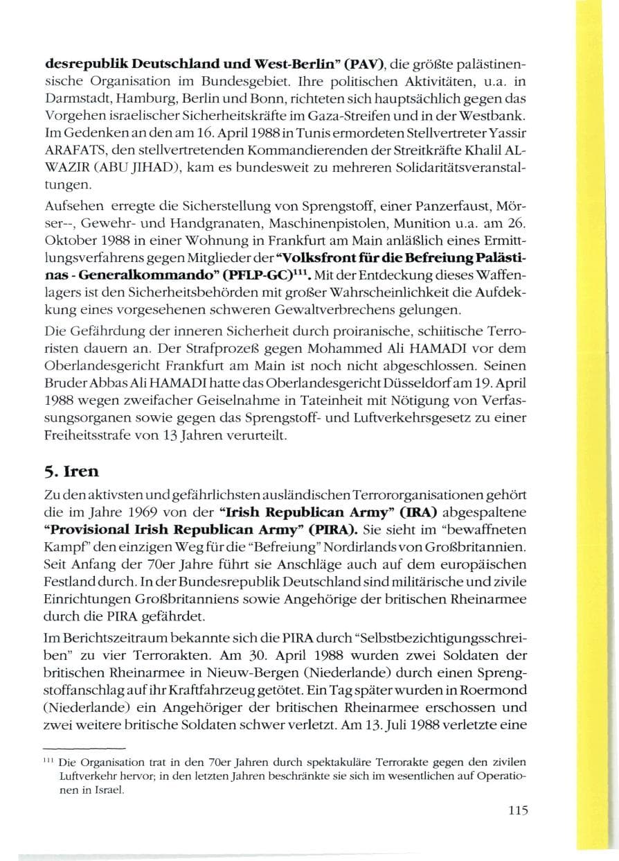Seite 117 des Verfassungsschutzbericht 1988 Rheinland-Pfalz