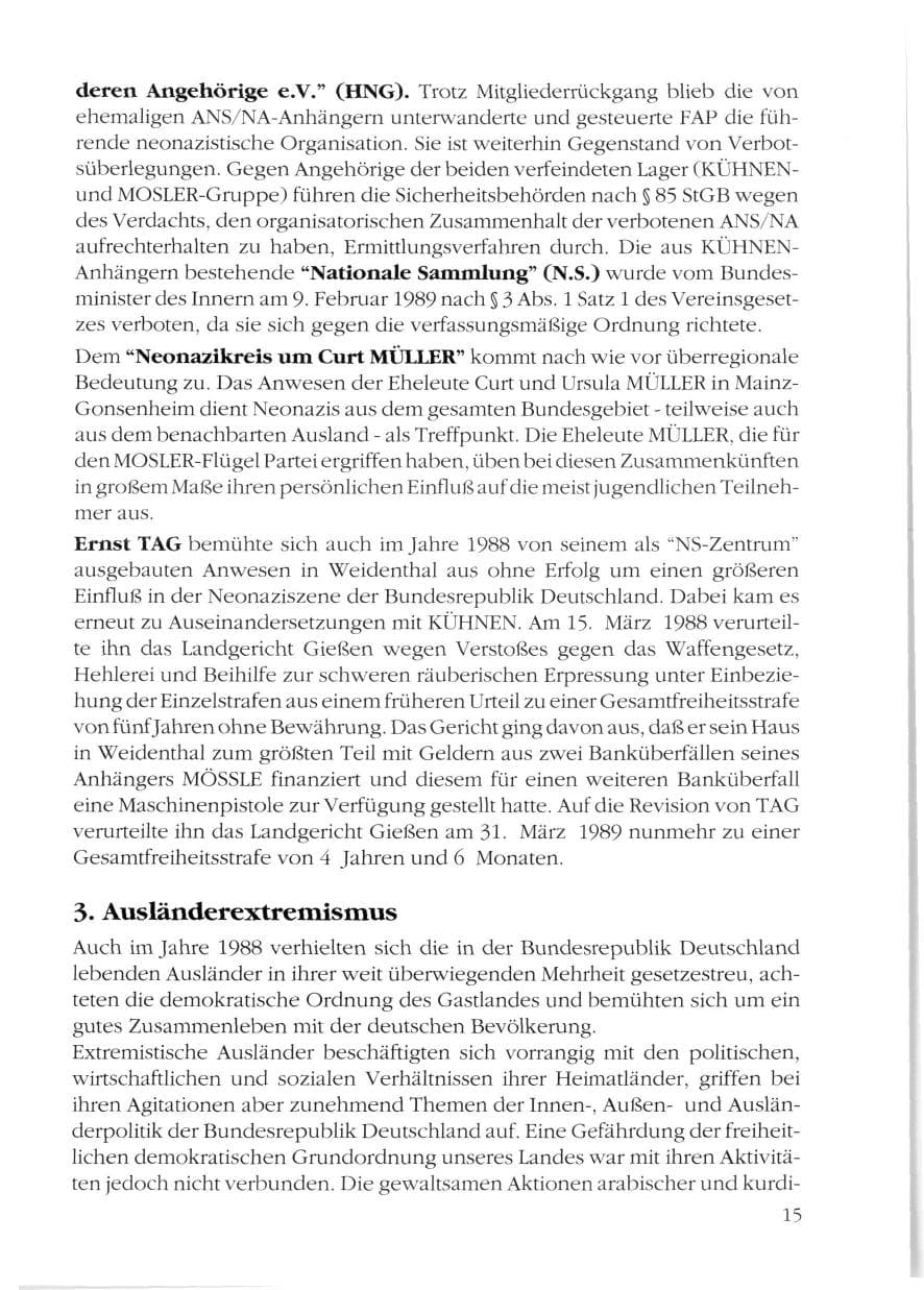 Seite 17 des Verfassungsschutzbericht 1988 Rheinland-Pfalz