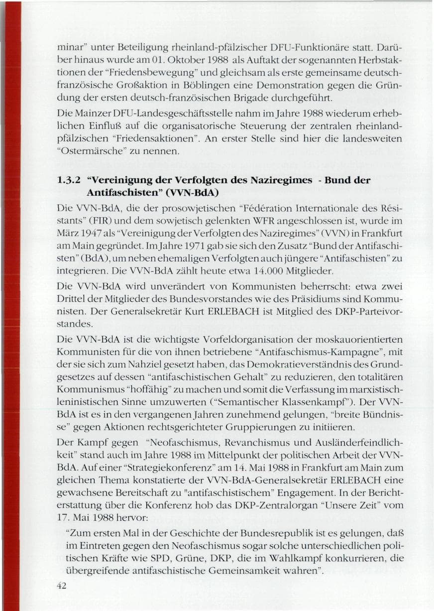 Seite 44 des Verfassungsschutzbericht 1988 Rheinland-Pfalz