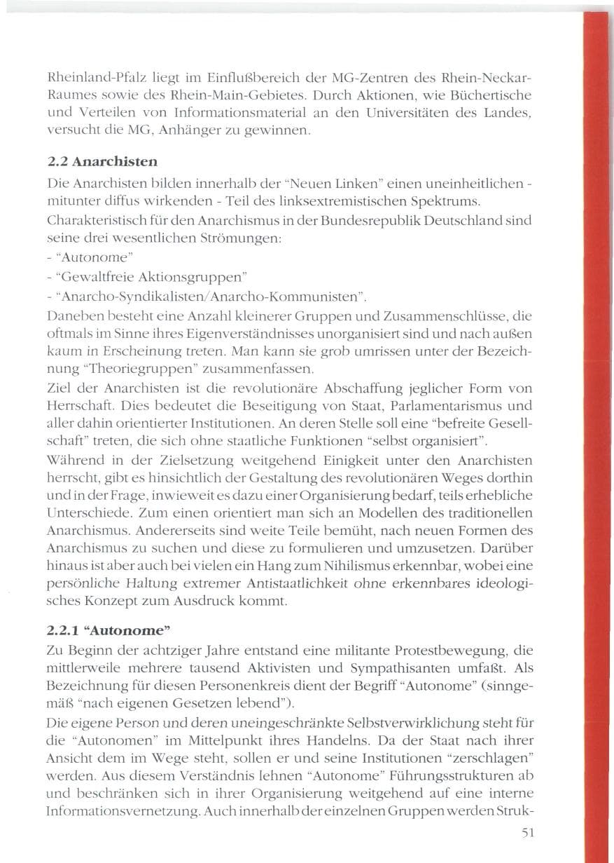 Seite 53 des Verfassungsschutzbericht 1988 Rheinland-Pfalz