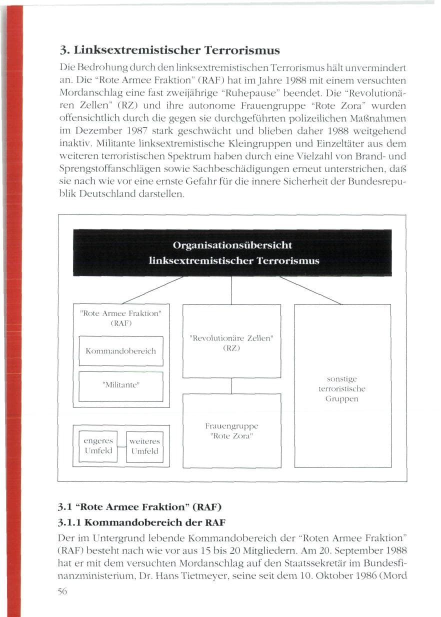 Seite 58 des Verfassungsschutzbericht 1988 Rheinland-Pfalz