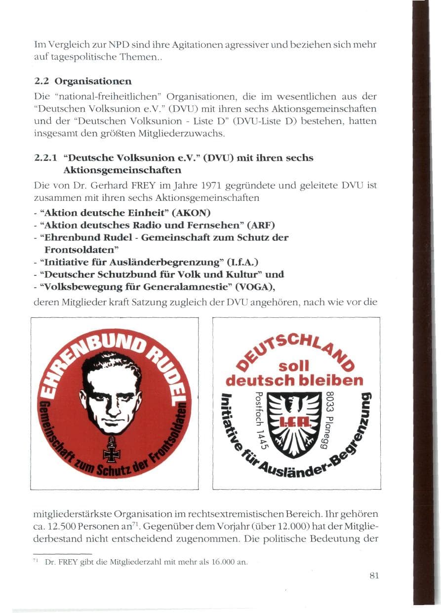 Seite 83 des Verfassungsschutzbericht 1988 Rheinland-Pfalz