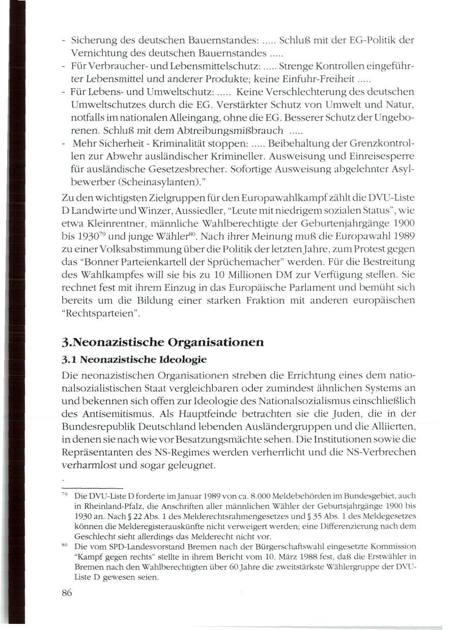 Seite 88 des Verfassungsschutzbericht 1988 Rheinland-Pfalz