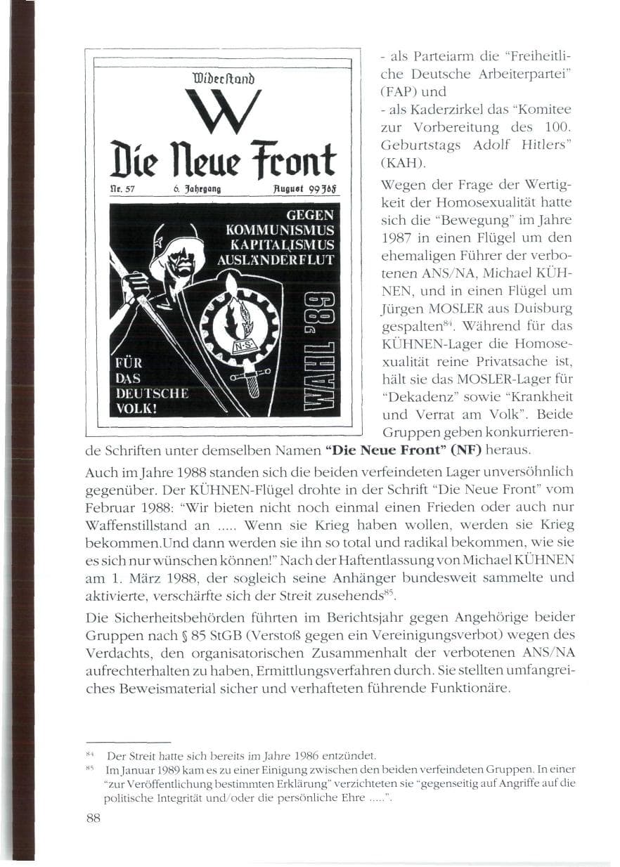 Seite 90 des Verfassungsschutzbericht 1988 Rheinland-Pfalz