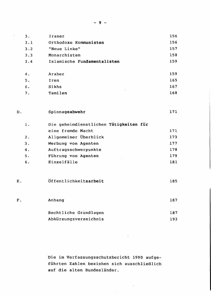 Seite 11 des Verfassungsschutzbericht 1990 Rheinland-Pfalz