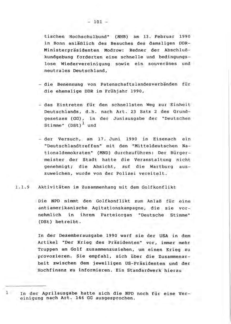 Seite 103 des Verfassungsschutzbericht 1990 Rheinland-Pfalz