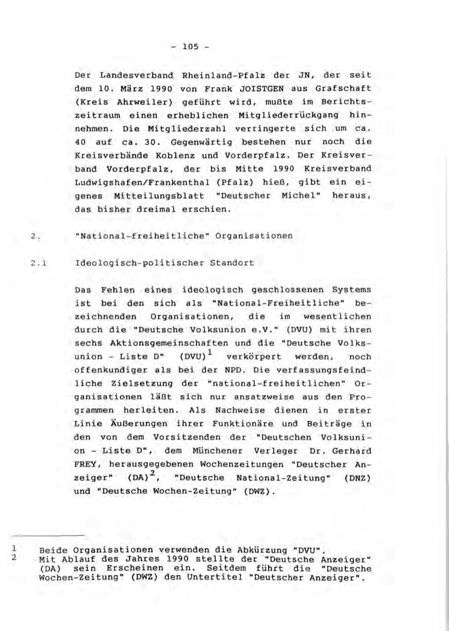 Seite 107 des Verfassungsschutzbericht 1990 Rheinland-Pfalz