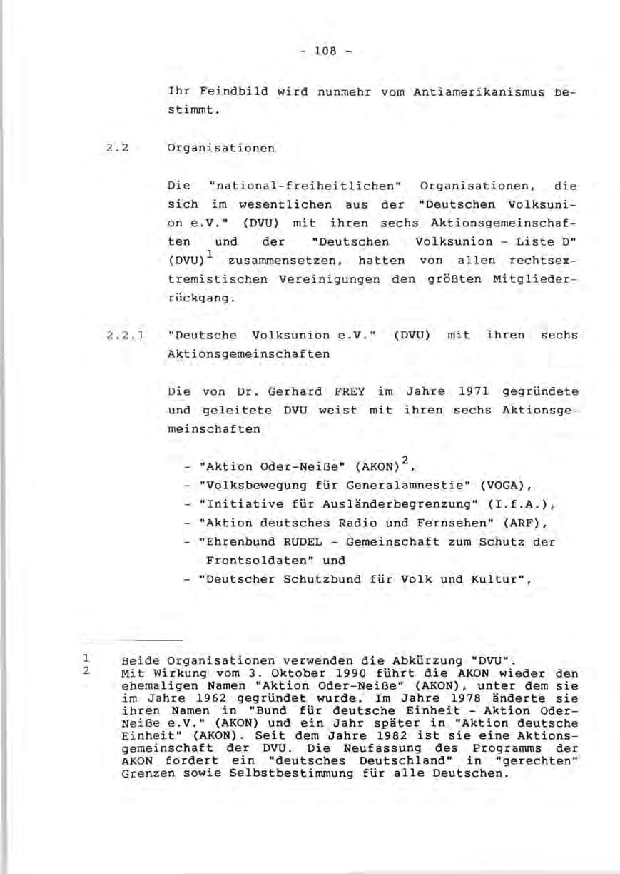 Seite 110 des Verfassungsschutzbericht 1990 Rheinland-Pfalz