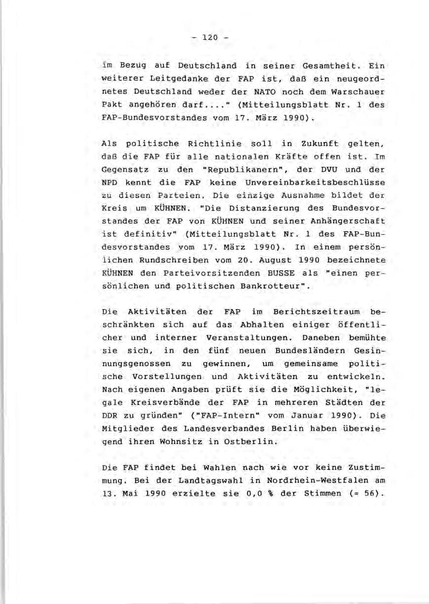 Seite 122 des Verfassungsschutzbericht 1990 Rheinland-Pfalz