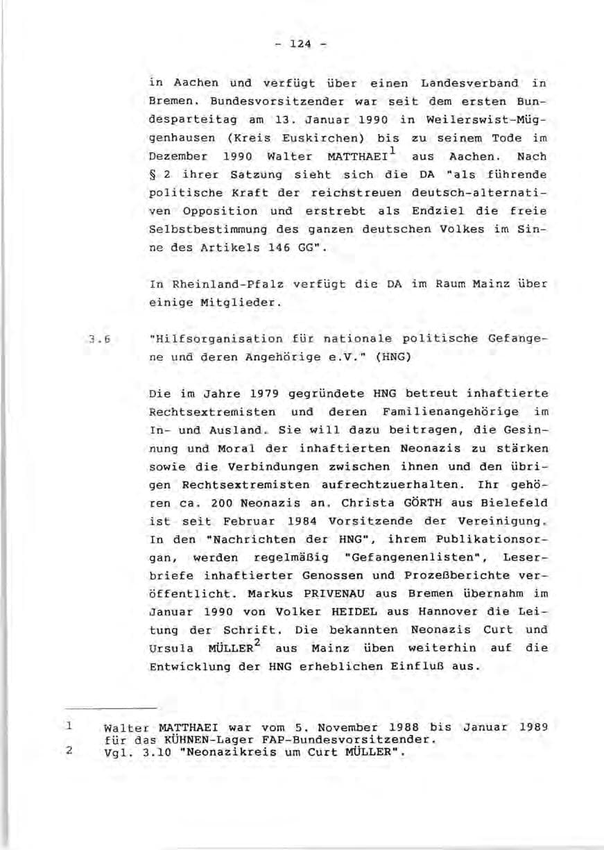 Seite 126 des Verfassungsschutzbericht 1990 Rheinland-Pfalz