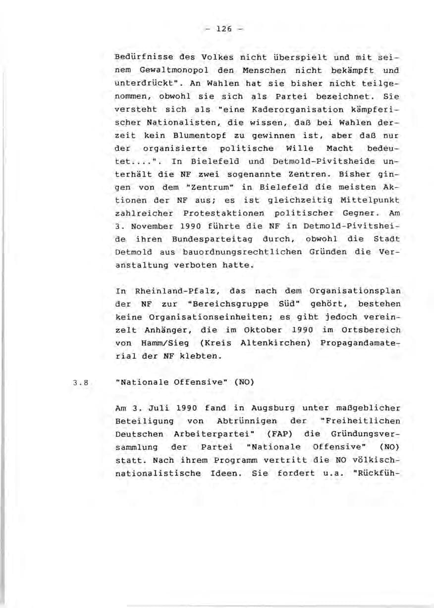 Seite 128 des Verfassungsschutzbericht 1990 Rheinland-Pfalz