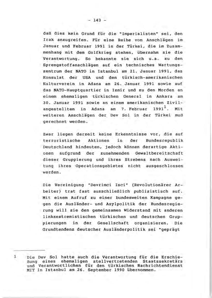 Seite 145 des Verfassungsschutzbericht 1990 Rheinland-Pfalz