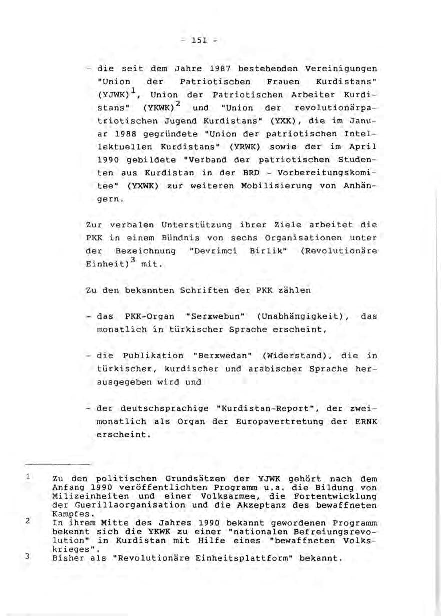 Seite 153 des Verfassungsschutzbericht 1990 Rheinland-Pfalz