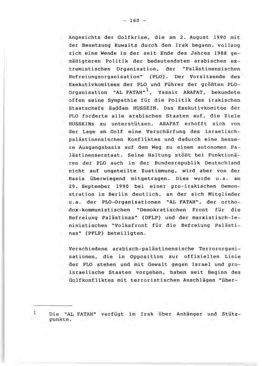 Seite 162 des Verfassungsschutzbericht 1990 Rheinland-Pfalz