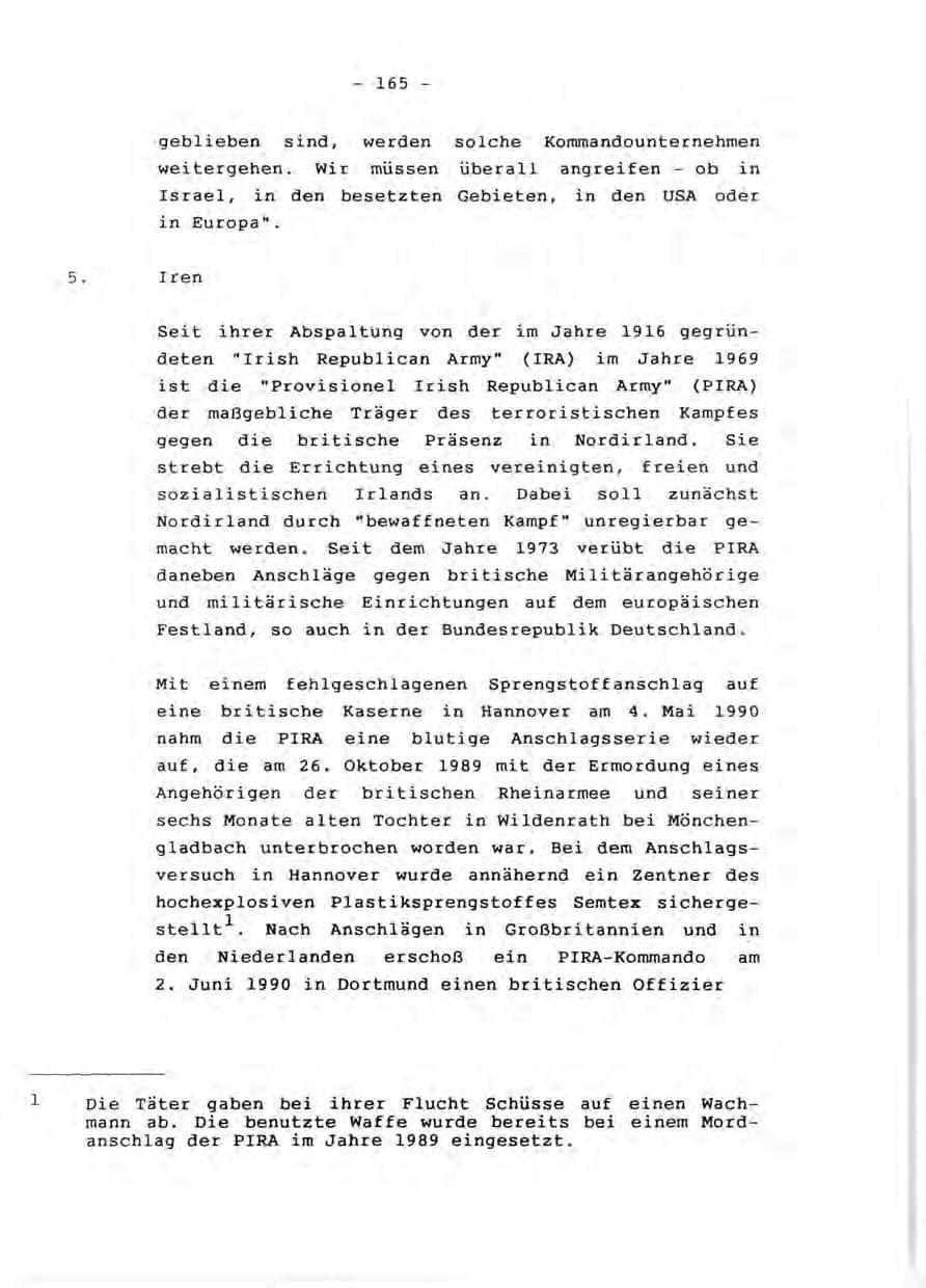 Seite 167 des Verfassungsschutzbericht 1990 Rheinland-Pfalz