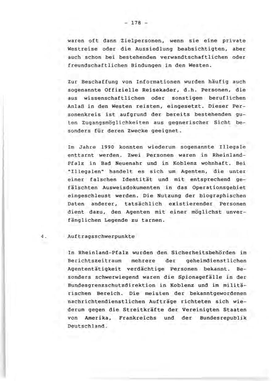 Seite 180 des Verfassungsschutzbericht 1990 Rheinland-Pfalz