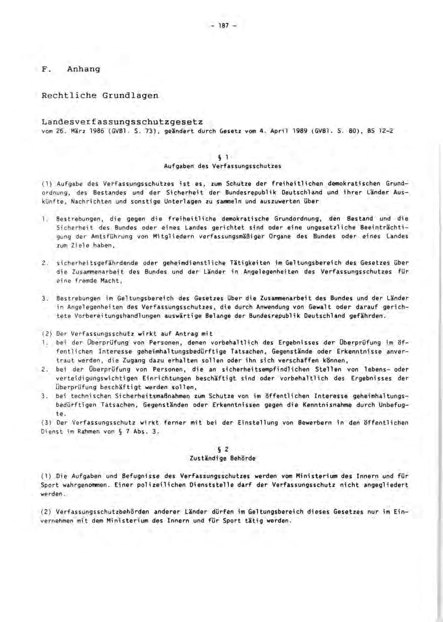 Seite 189 des Verfassungsschutzbericht 1990 Rheinland-Pfalz